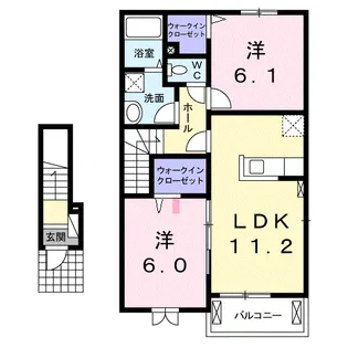 チェリー・ブロッサムⅢ【2階】の間取り