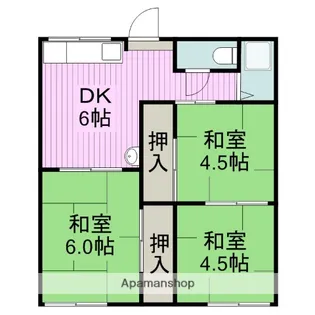 田園アパート【2階】の間取り