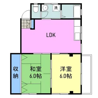 河中アパート【201号室】の間取り