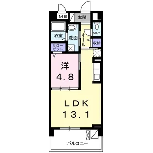 ヴァンクール【6階】の間取り