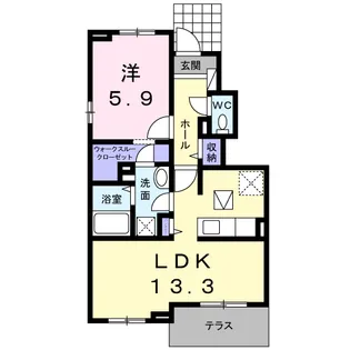 バロンソワール【1階】の間取り