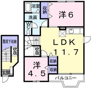 シャン・ド・フルール【2階】の間取り