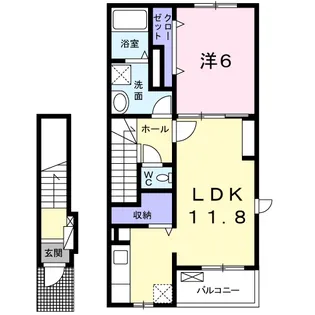 プロスパーゆり【205号室】の間取り