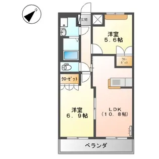 ペティ ルミナス【205号室】の間取り