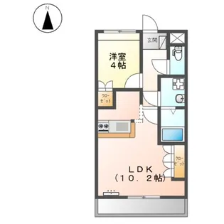 メゾンブランシュ【110号室】の間取り