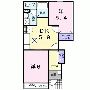 メロディハイム横入川G【1階】の間取り