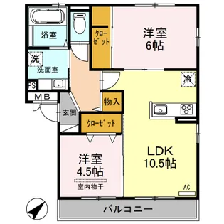 メゾン・ド・ミシェル【202号室】の間取り