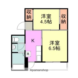 ヴィラナリー築出 2号棟【401号室】の間取り
