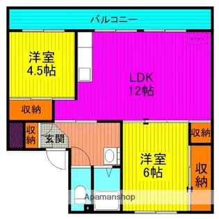 ヴィラナリー菅内Ⅱ【4階】の間取り
