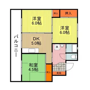 ビレッジハウス北山手2号棟【0405号室】の間取り