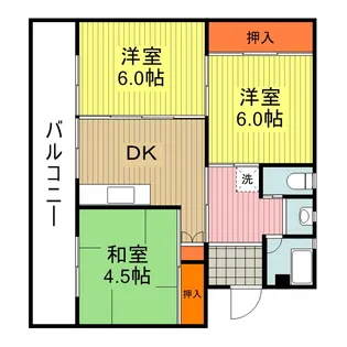 ビレッジハウス北山手1号棟【4階】の間取り