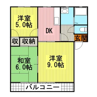 山口県岩国市由宇町由宇崎【アパート】の間取り