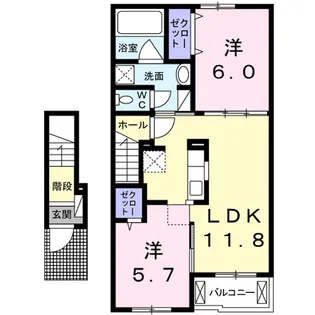 メゾン・ド 沖今宿 B【2階】の間取り