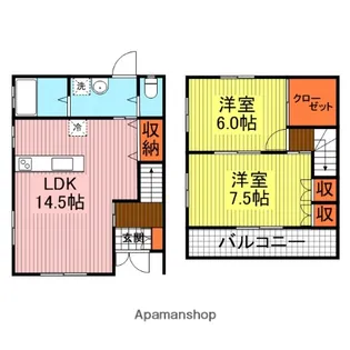 メゾネットオーク【1階】の間取り