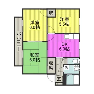楠サンハイツB棟【2階】の間取り