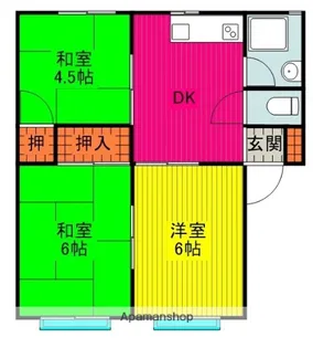 カーサ黄金A【2階】の間取り