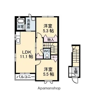 シャーメゾン・ペリドット【2階】の間取り