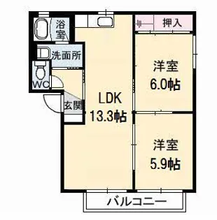 サンパティーク ロジュマン Ⅱ【2階】の間取り