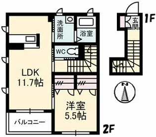 シャーメゾン ウイングスター【2階】の間取り