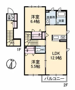 トルマリーナ B棟【2階】の間取り