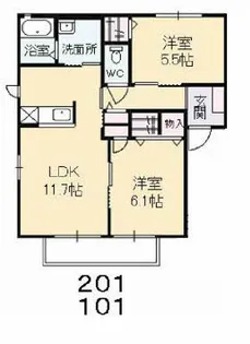 スプリング ヒルズ 虹ヶ丘 A棟【2階】の間取り
