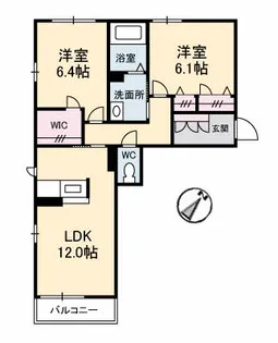 シャーメゾン ベルクムント【1階】の間取り