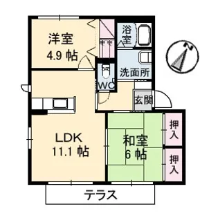 シャーメゾン朝海 B棟【1階】の間取り