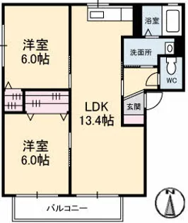プランタン A棟【1階】の間取り
