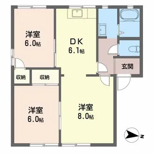 コモンシティー橋本 B棟【1階】の間取り