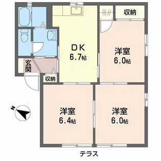 Y’Sアベニュー【1階】の間取り