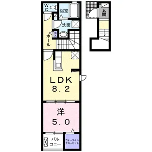 アンド ザ ブルー Ⅱ【2階】の間取り