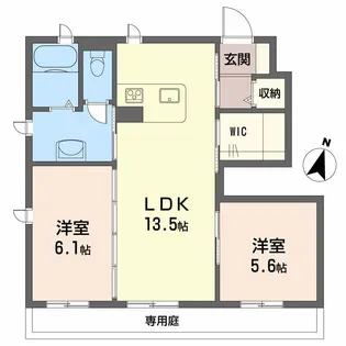 2LDKの間取り画像