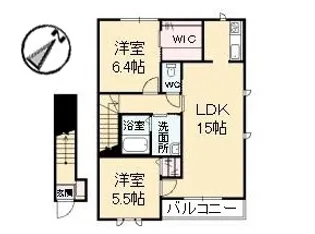サングランデ A棟【2階】の間取り