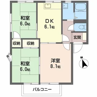 マナハイツ A棟【1階】の間取り
