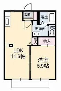ディアスタウン E棟【1階】の間取り