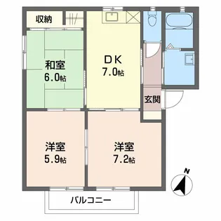 ハピネスサカエ【1階】の間取り