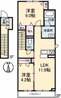 アリスティオ・ガーデンY C【2階】の間取り
