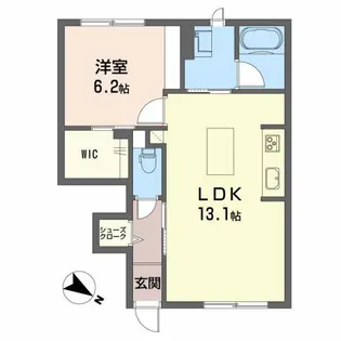 シャーメゾン南町Ⅱ【1階】の間取り