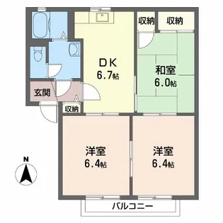 ロイヤル・オークス【2階】の間取り