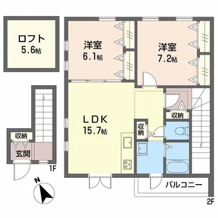 ティエドゥール【2階】の間取り