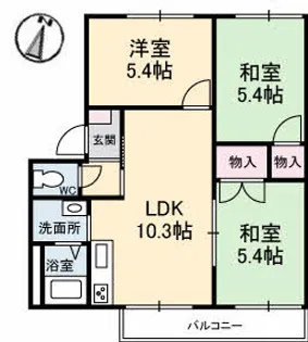 ハイツおの B棟【2階】の間取り
