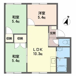 ハイツおの B棟【1階】の間取り