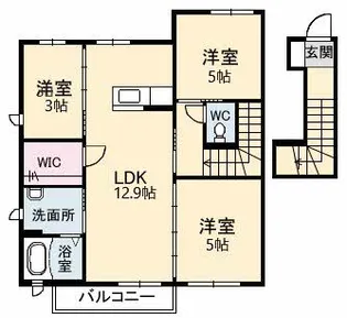 ヴィラ名水 B棟【2階】の間取り