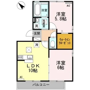 リビングタウンIC小郡 A棟【1階】の間取り