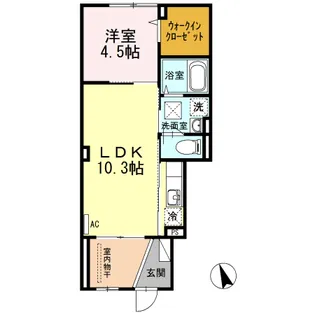DーROOM柳井【1階】の間取り