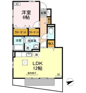 ラ・クレール【1階】の間取り