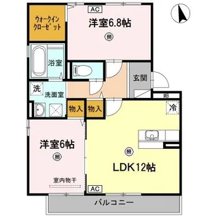 セジュールスハマ B棟【3階】の間取り
