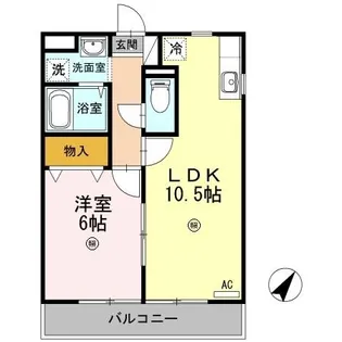 アバンウェル今井町Ⅱ番館【1階】の間取り