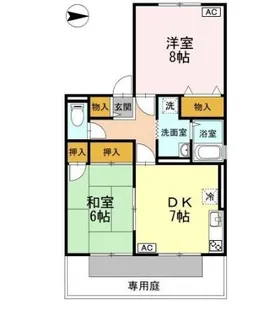 ハイカムールさかいびらき B棟【1階】の間取り