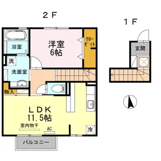 ラ・メール【2階】の間取り